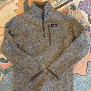 Patagonia Youth Boy Gray Synchilla Quarter-Zip Fleece Pullover